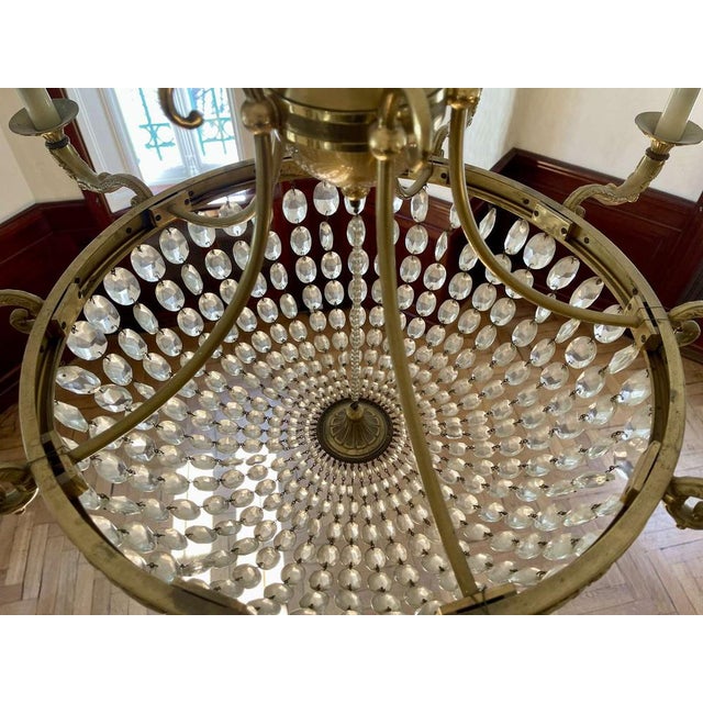1960s 10-Light Chandelier in Bronze and Cut Crystal, 1960s For Sale - Image 5 of 14