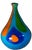 Contemporary 13+ In. Tall Murano Style Multicolor Tear Shaped Art Glass Vase For Sale - Image 3 of 16