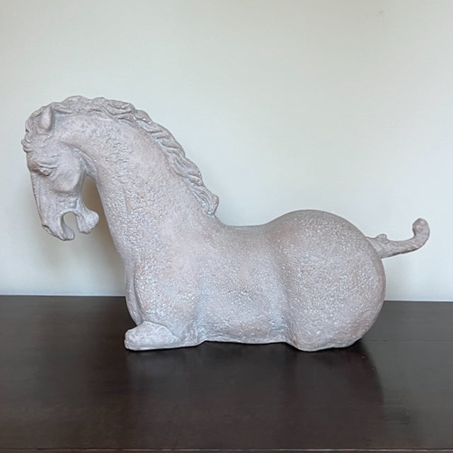 This highly decorative mid-20th-century Tang horse sculpture is a production by Austin Studios, inspired by the powerful,...