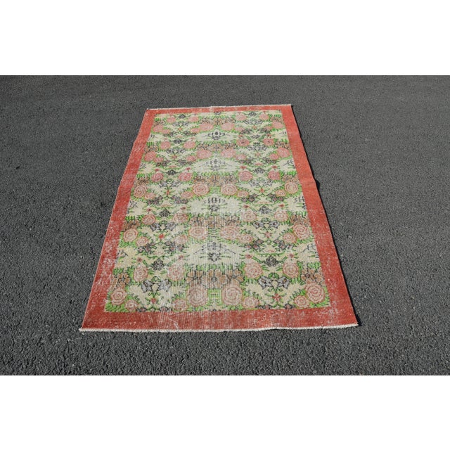 1970s Turkish Floral Handmade Rug For Sale - Image 10 of 10