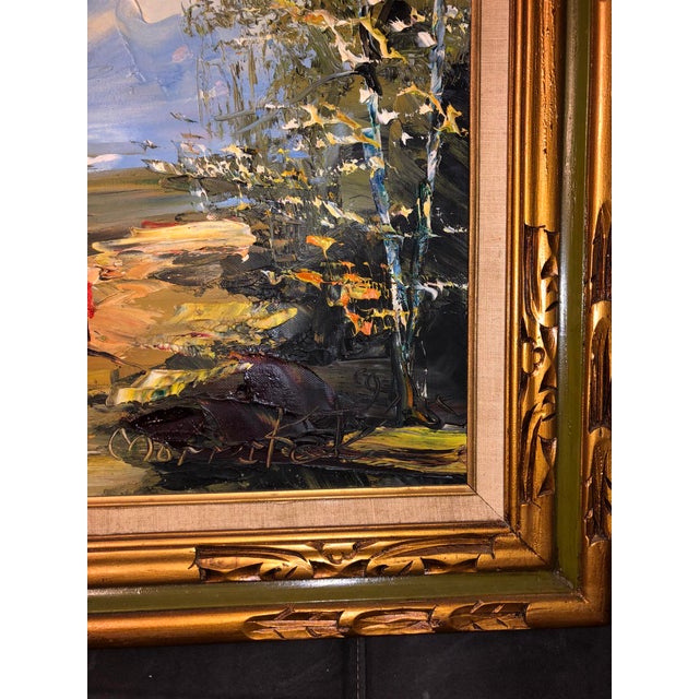 1997 Impasto Alpine Cabin Mountain Landscape Oil Painting by Morris Katz For Sale - Image 11 of 11