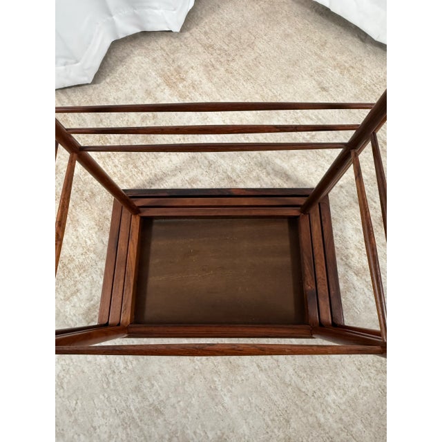 1960s Danish Modern Rosewood Nesting Tables by Poul Jeppesen – Set of 3 For Sale In San Francisco - Image 6 of 12