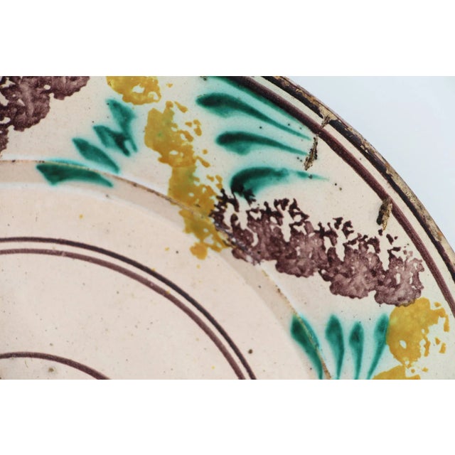 19th Century 19th Century Spongeware Earthenware Portuguese Large Dairy Bowl For Sale - Image 5 of 13