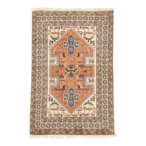 Vintage Hand-Knotted Persian Ardebil Rug 4'4" X 6'7"