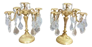 Vintage Ormolu Candelabras, Set of 2