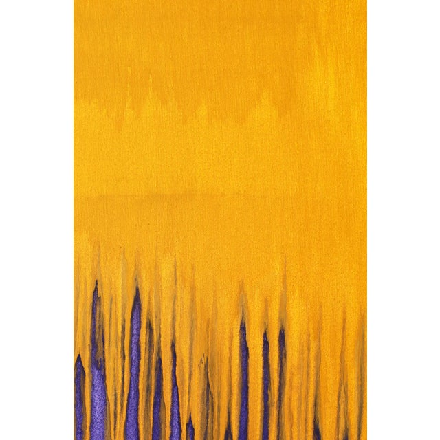 Textile "Tuesday (Orange Over Purple)" Large Abstract Acrylic Painting by Simon Findlay For Sale - Image 7 of 12