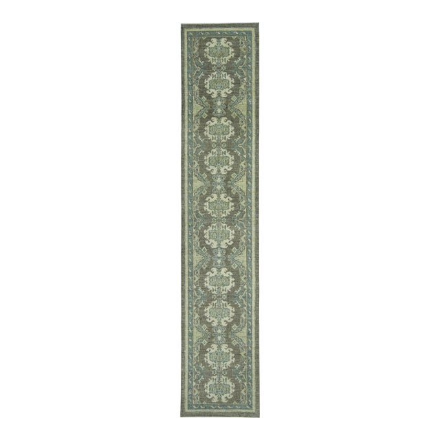 Turkish Oushak Rug 2'9" x 13'10" #19444 For Sale