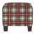 Square Ottoman in Green Nicolas Plaid For Sale