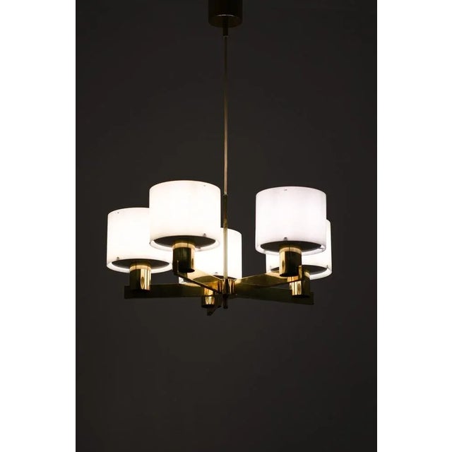 Ceiling lamp in brass and acrylic glass by hans-agne jakobsson, 1960's additional information: material: brass and acrylic...
