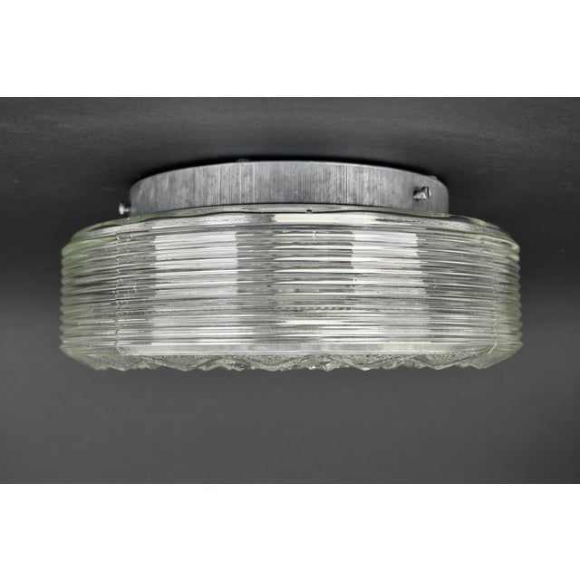 Silver Italian Modernist Flush Mount, 1970s For Sale - Image 8 of 9