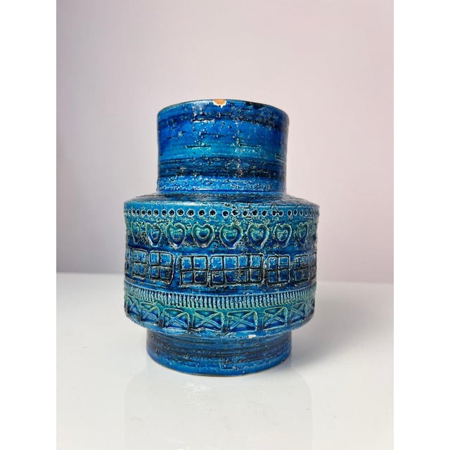 Ceramic Rimini Blu Vase by Aldo Londi for Bitossi For Sale - Image 7 of 11