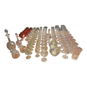 101 Pc, Belle Époque Gilt-Monogrammed Crystal Service, in the Manner of Baccarat