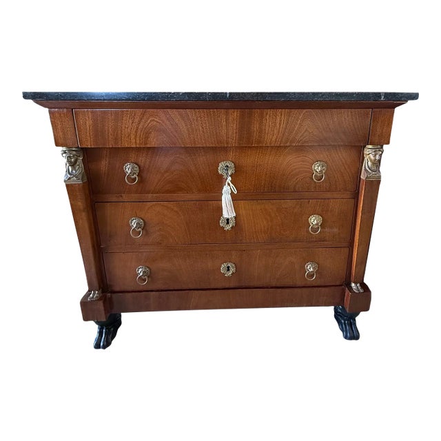 19th Century French Empire Marble Top Chest of Drawer or Commode For Sale