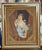 After Greuze: Antique painting, a print on canvas depicting a young woman at a window in a refined and inviting setting....