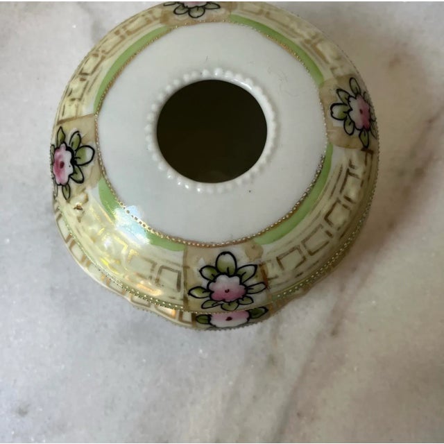 Victorian Antique Nippon Porcelain Hair Receiver. For Sale - Image 3 of 12