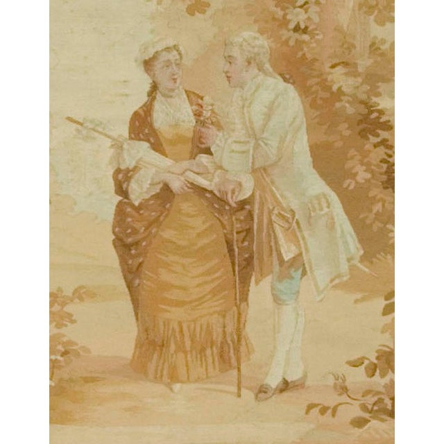 French Antique Circa 1880 French Aubusson Tapestry 2'8 X 4'1 For Sale - Image 3 of 8