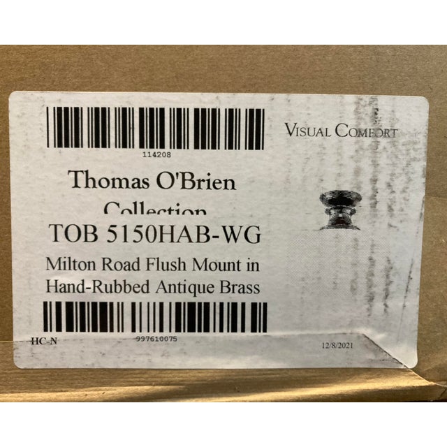 Visual Comfort Thomas O'Brien Tob 5150hab-Wg Milton Road Flush Mount Ceiling Light in Hand-Rubbed Antique Brass – 14" For Sale - Image 10 of 18