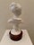 1960s Vintage 1960s Italian White Glazed Ceramic Neoclassical Bust on Wood Base For Sale - Image 5 of 8
