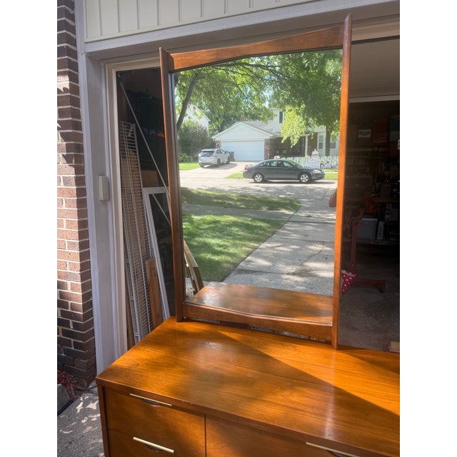 1960s 1960s Lowboy Dresser With Mirror Kent Coffey Mid-Century Modern Tableau For Sale - Image 5 of 8