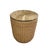 Contemporary Handcrafted Woven Seagrass Drum Side Table With Glass Top For Sale - Image 3 of 12