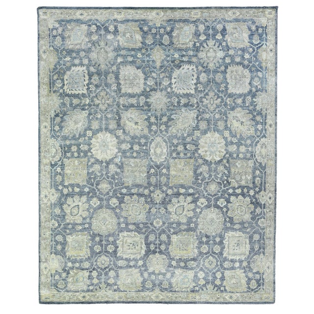 Rugs Evie Hand Knotted Wool Blue - 6'x9' For Sale - Image 9 of 9