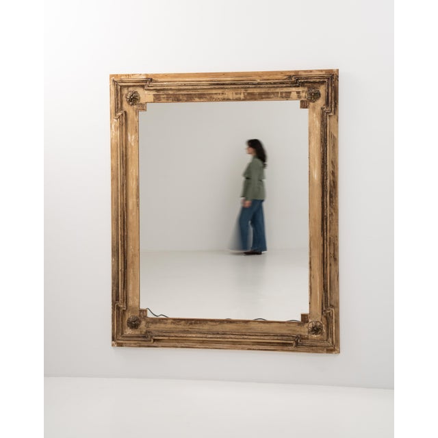 Brown 19th Century French Louis XVI Style Wooden Wall Mirror France Late 19th Century For Sale - Image 8 of 10