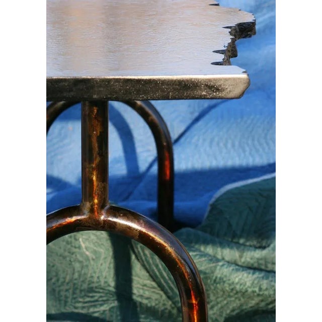 Brass and Marble Ag-01 Arch Occasional Table Console by Edouard Sankowski for Krzywda For Sale - Image 4 of 16