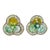 Mid 20th Century Multi Color Tourmaline Bead and White Diamond Earrings in 14k White Gold - 2 Pieces For Sale