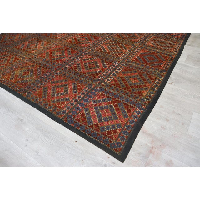 Vintage Silk Hand Embroidered Wall Hung Sofa Cover, 1950s For Sale - Image 10 of 18