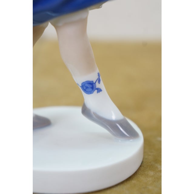 Rare 1990 Bing & Grondahl Porcelain My Favorite Blue Dress Figurine 2586 For Sale - Image 12 of 12