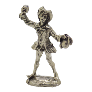Vintage Italian Handmade Genuine Silver Renaissance Drinking Man Figurine