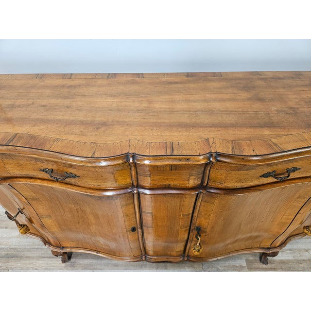 Baroque-Style Walnut Sideboard with Four Doors and Four Drawers, 1960 For Sale - Image 6 of 18