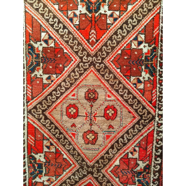 Antique Persian Malayer Runner Rug, Hand-Knotted Wool, Geometric Pattern, 4x12, Red & Ivory For Sale - Image 14 of 18