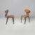 Italian mid-century modern chair in brown formica and black metal, 1960s Set of six brown formica chairs with decorations...