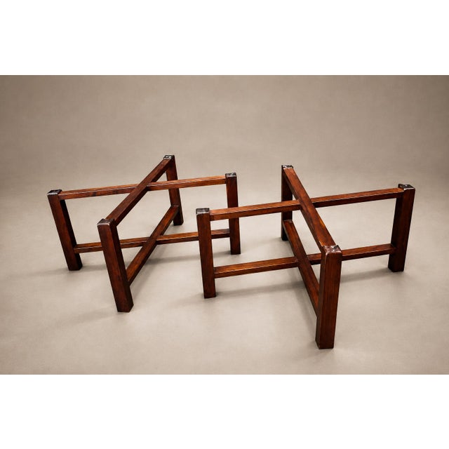 1960s Pair of Brazilian Modern Side Tables in Rosewood and Pink Granite, Brazil, 1960s For Sale - Image 5 of 18