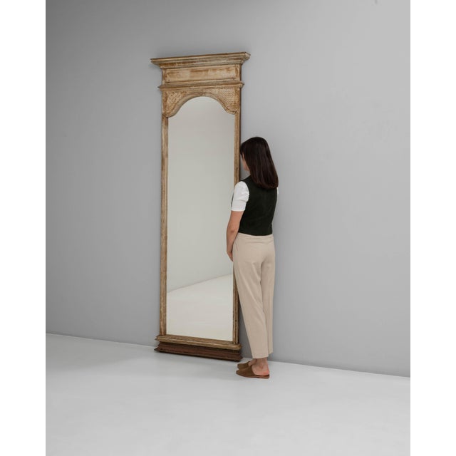 19th Century French Gustavian Floor Mirror with Arched Crest For Sale - Image 4 of 18