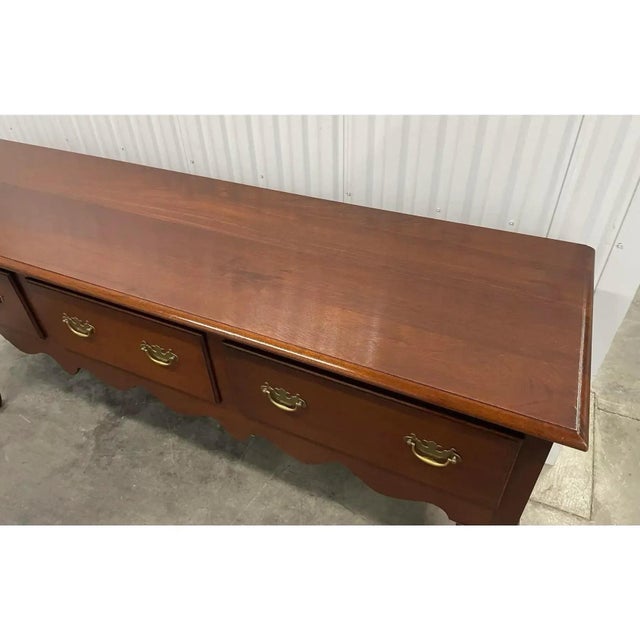 Queen Anne Scalloped Vintage Mahogany Sideboard Buffet For Sale - Image 11 of 11