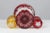 Bohemian Crystal Glass Set in Ruby Red and Yellow, 1880s, Set of 3 For Sale - Image 5 of 12