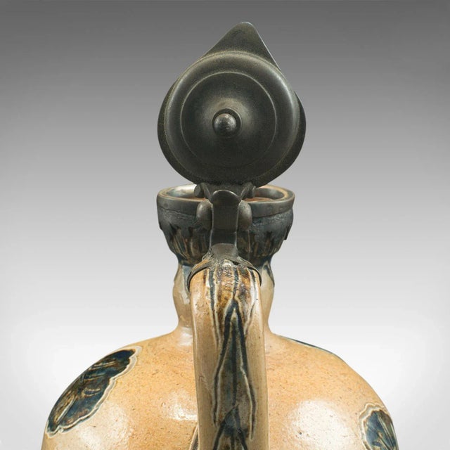 1871's English Antique Decorative Ceramic Flagon For Sale - Image 11 of 12