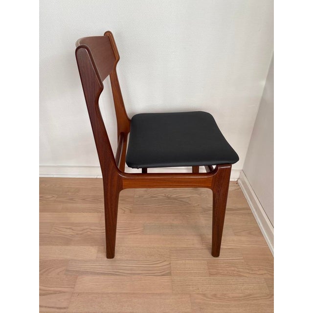 Danish Teak and Faux Leather Dining Chairs by Erik Buch for Oddense Maskinsnedkeri / O.D. Møbler, Denmark, 1960s, Set of 2 For Sale - Image 14 of 18