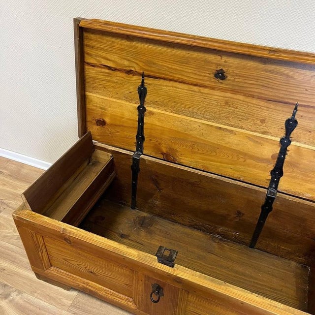 Antique Chest in Larch Wood and Iron Fittings, 1800s For Sale - Image 11 of 16