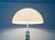German Postmodern Table and Floor Lamps with Light Blue and White Swirl Pattern, 1980s, Set of 2 For Sale - Image 4 of 18