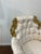 Early 20th Century French Louis XV Style Pair of Gilded Gold Creme Tufted Chairs For Sale - Image 11 of 12