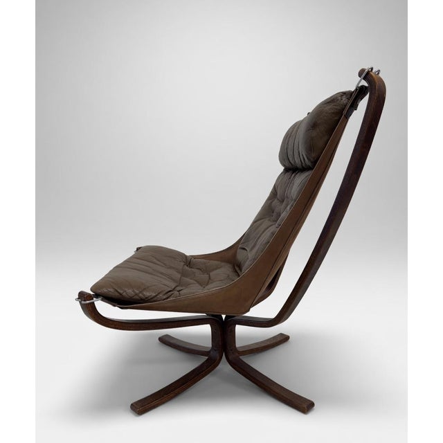 Brown Olive Falcon Chair by Sigurd Ressell for Vatne Furniture, 1960s For Sale - Image 8 of 14
