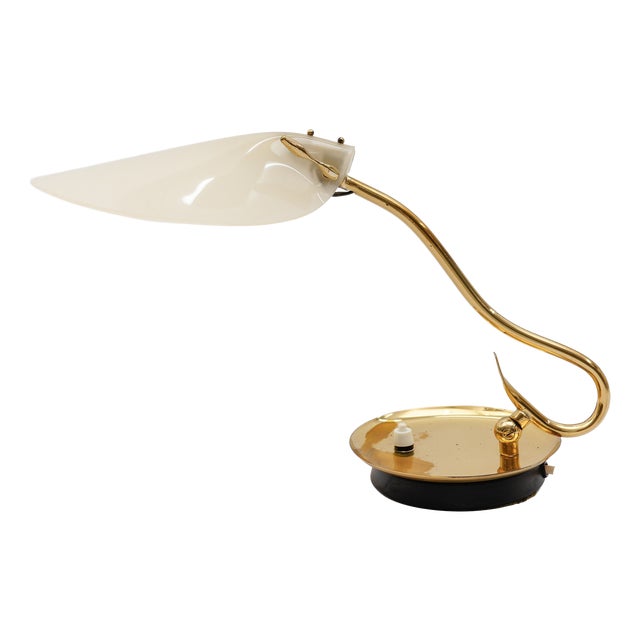 Mid-Century Modern Brass and Acrylic Table Lamp, 1950s For Sale