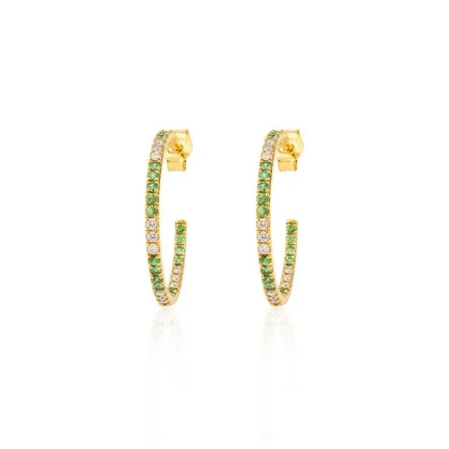18k Solid Gold Modern Bold C-Hoops Earrings - a Pair For Sale In New York - Image 6 of 8