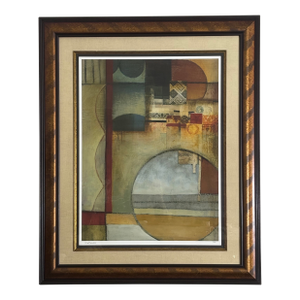 1980s Digraphie III Abstract Art Vintage Numbered Print, DeRosier, Framed