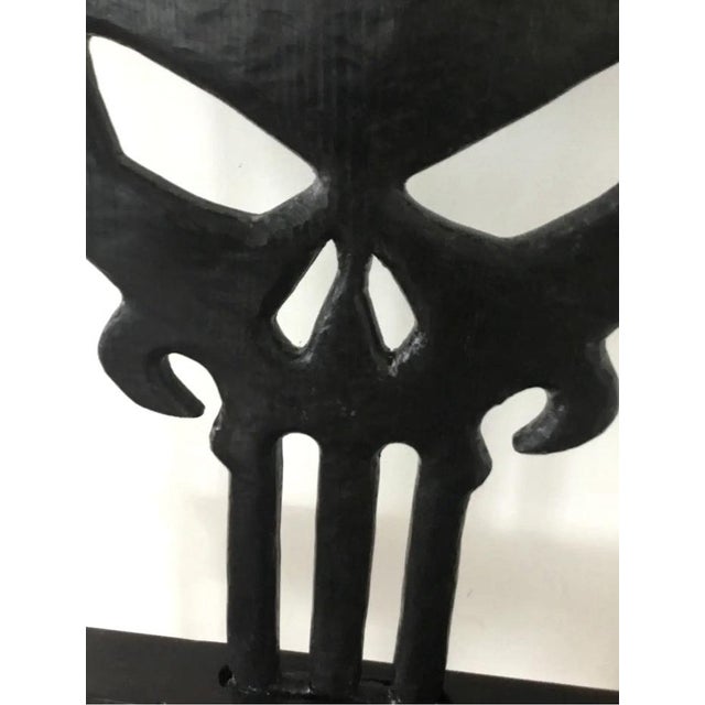 Gothic One-of-a-Kind Gothic Hand-Carved Skull Armchair by Boston Reclaimed For Sale - Image 3 of 4