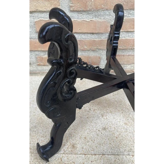 Mid-Century Chinese Carved Wood Zitan Stand, 1950s For Sale - Image 9 of 12