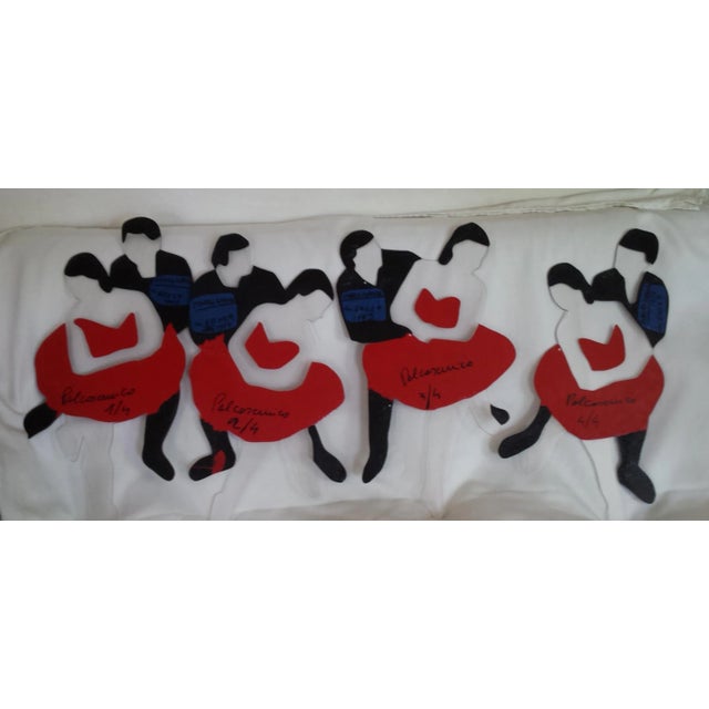 1995 Marco Lodola Stage Dancers Four Enamel Paintings on Perspex - Set of 4 Made in Italy For Sale - Image 4 of 12